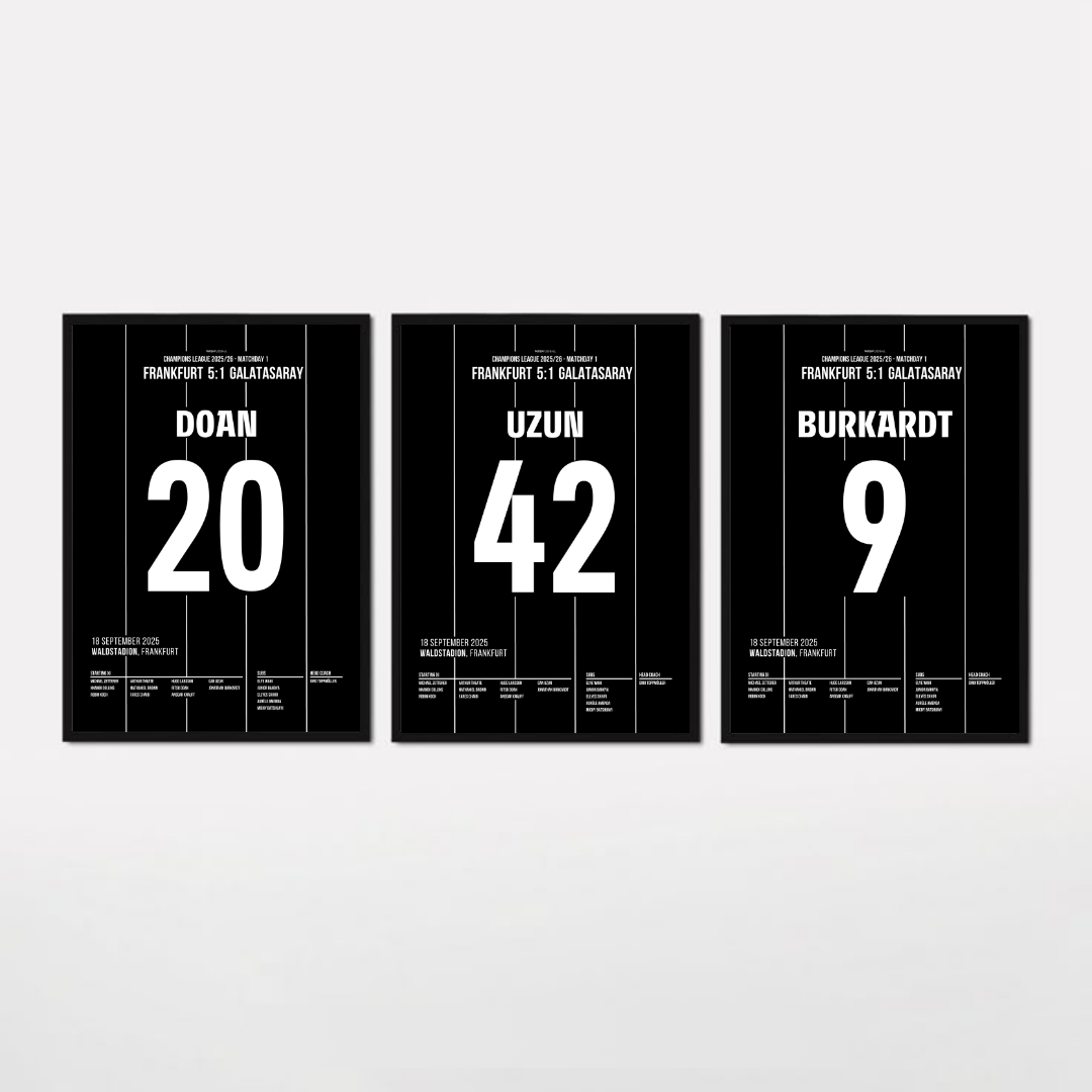 Frankfurt 5:1 Galatasaray Bundle Fußball Poster mit Rahmen