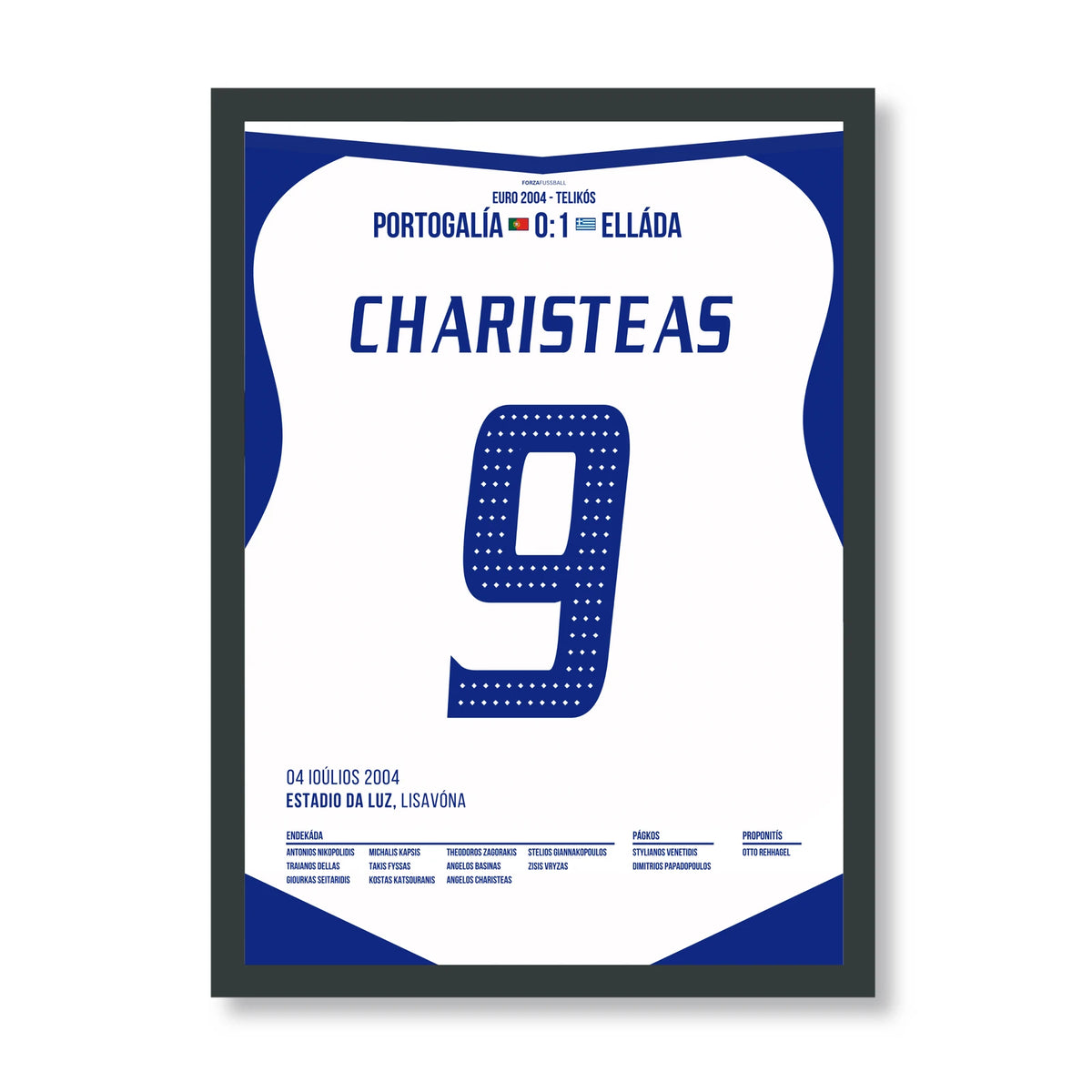 Charisteas Griechenland Poster mit schwarzem Rahmen