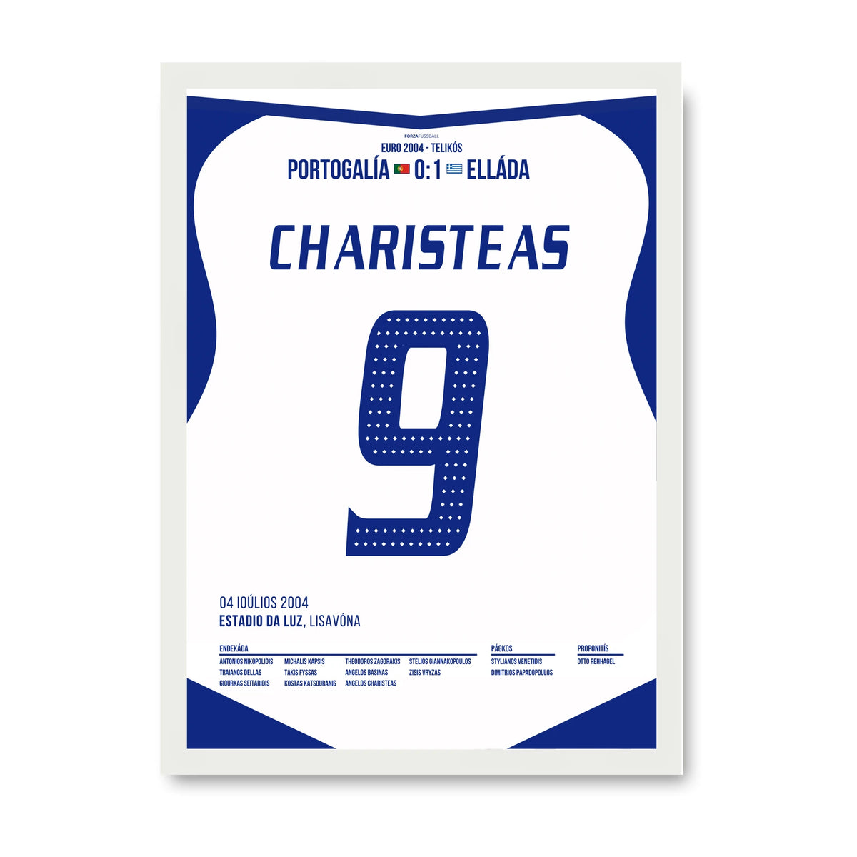 Charisteas Griechenland Poster mit weissem Rahmen