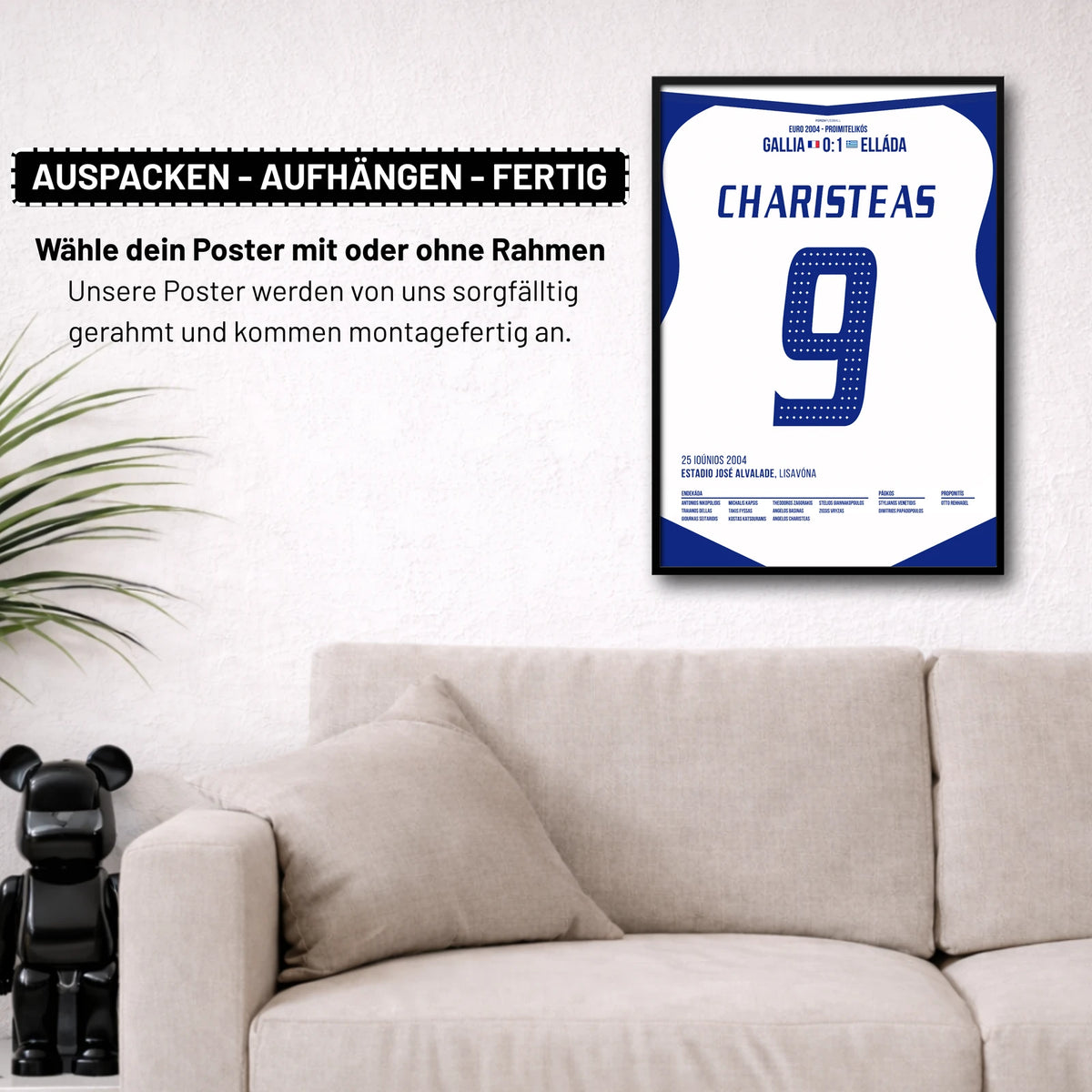 Poster kommt fertig gerahmt und montagefertig an
