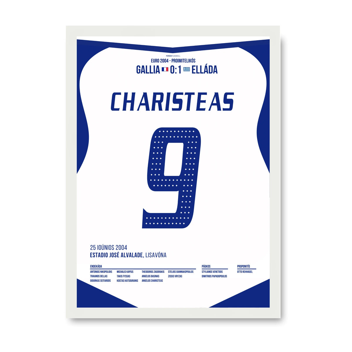Charisteas Griechenland Poster mit weissem Rahmen