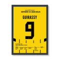 Serhou Guirassy Dortmund Poster – 6:0 gegen Union Berlin, schwarzer Rahmen