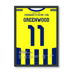 Greenwood Fener Poster – 3:2 gegen Olymp. Lyon, schwarzer Rahmen