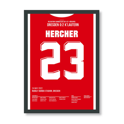 Hercher Kaiserslautern Poster mit schwarzem Rahmen