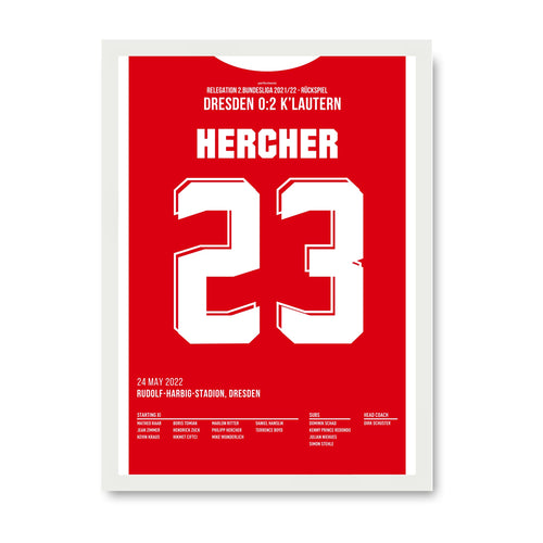Hercher Kaiserslautern Poster mit weissem Rahmen