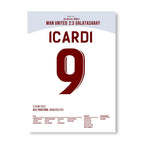 Icardi lüpft Gala zum Sieg im Old Traford Fußball Poster mit Rahmen