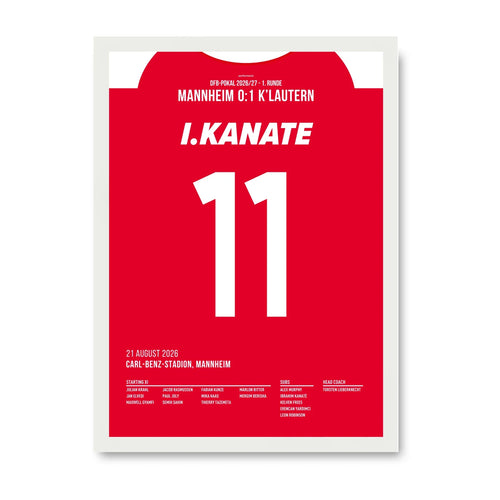 Kanate Kaiserslautern Poster mit weissem Rahmen