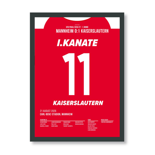 Kanaté Kaiserslautern Poster mit schwarzem Rahmen