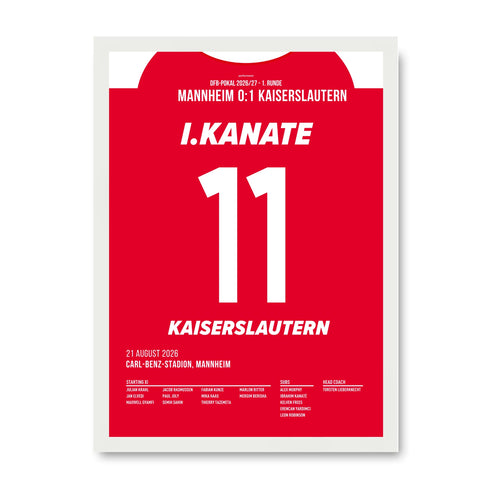 Kanaté Kaiserslautern Poster mit weissem Rahmen