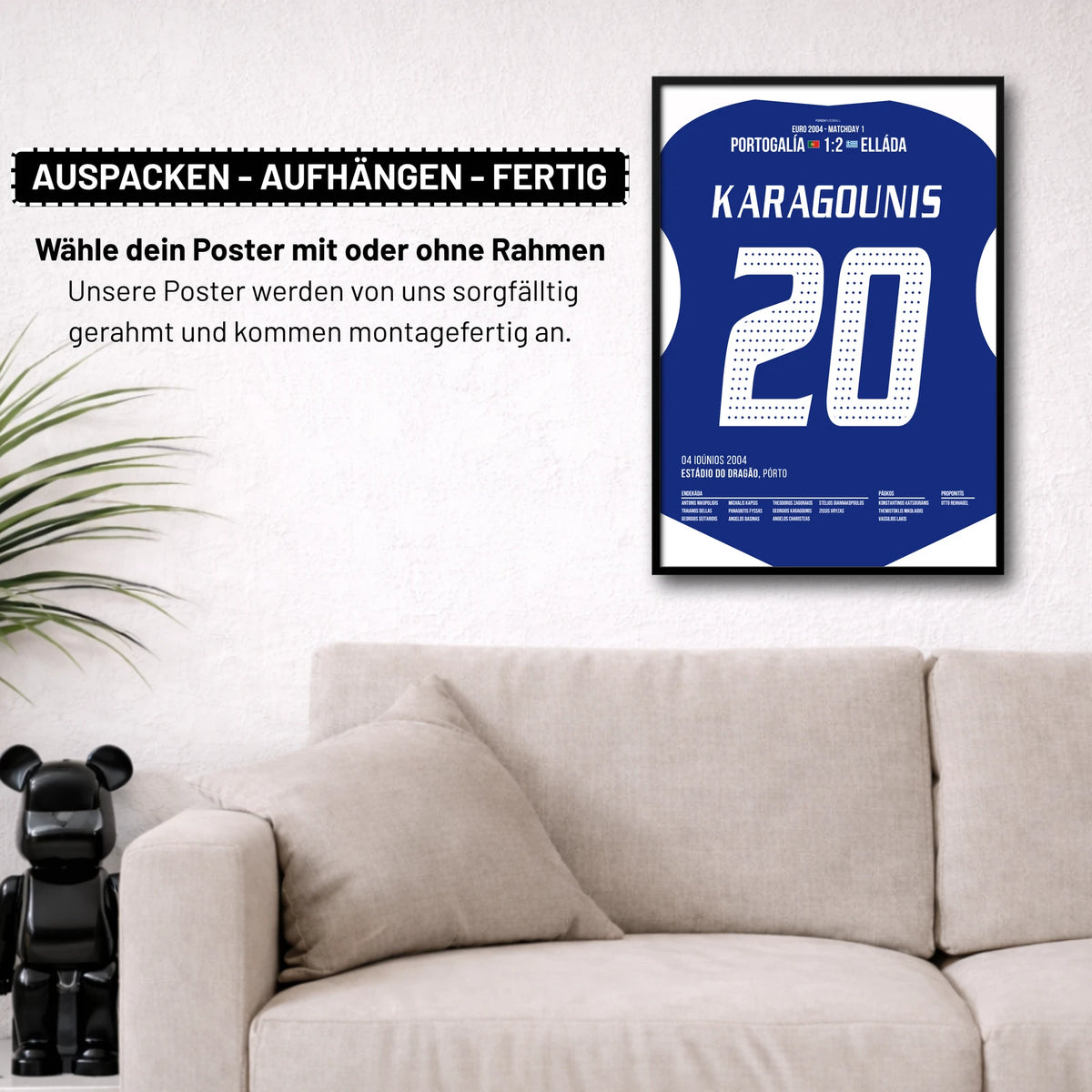 Poster kommt fertig gerahmt und montagefertig an