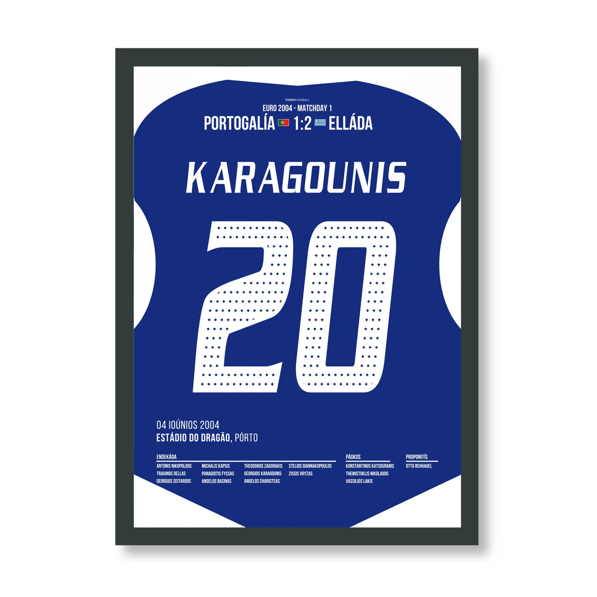 Karagounis Griechenland Poster mit schwarzem Rahmen
