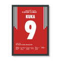 Kuka 9 Poster im schwarzen Rahmen - Kaiserslautern 7:0 Luebeck 1997