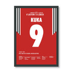 Kuka 9 Poster im schwarzen Rahmen - Kaiserslautern 7:0 Luebeck 1997