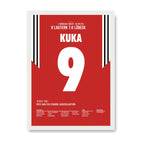 Kuka 9 Poster im weissen Rahmen - Kaiserslautern 7:0 Luebeck 1997