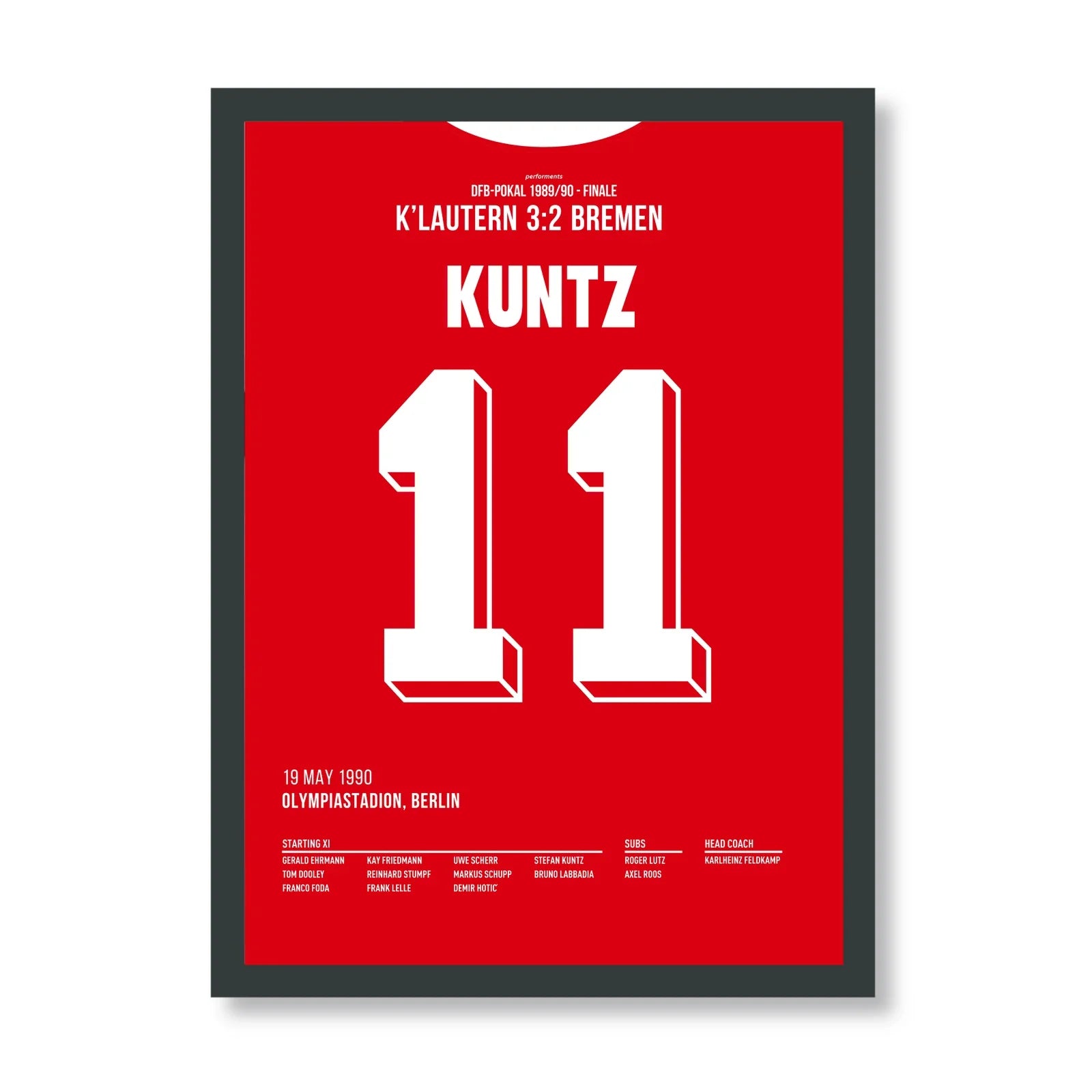 Kuntz Kaiserslautern Poster mit schwarzem Rahmen