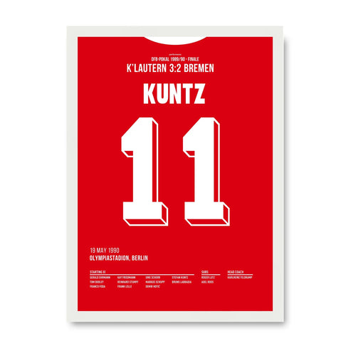Kuntz Kaiserslautern Poster mit weissem Rahmen