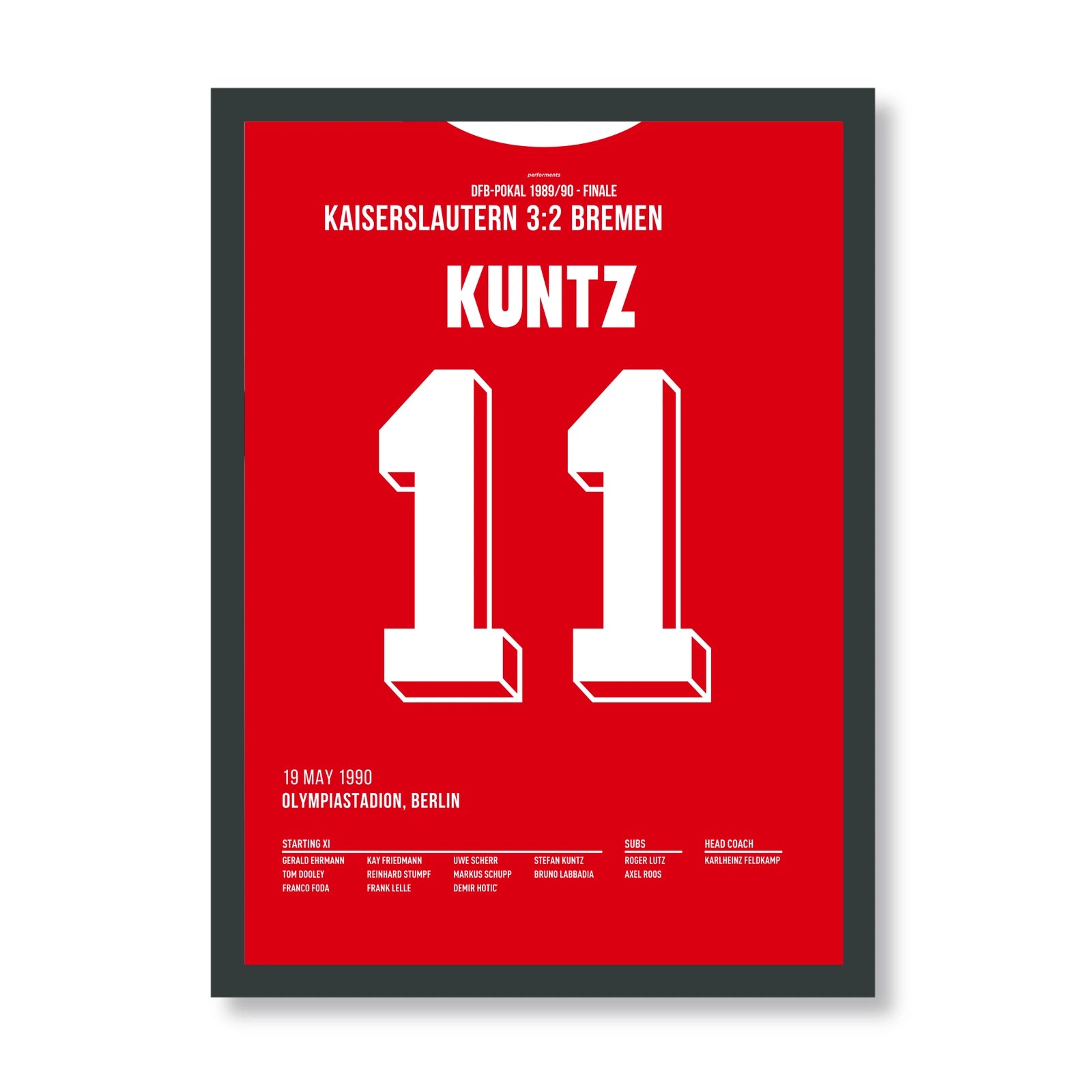 Kuntz Kaiserslautern Poster mit schwarzem Rahmen