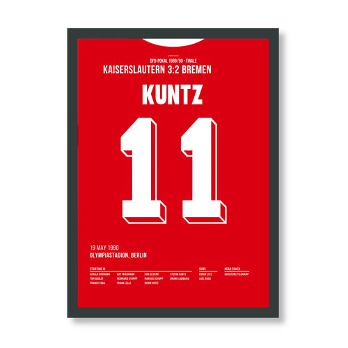 Kuntz Kaiserslautern Poster mit schwarzem Rahmen