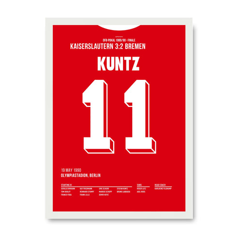 Kuntz Kaiserslautern Poster mit weissem Rahmen