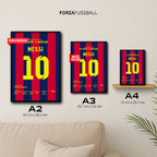 Messi's legendäres Solo Tor gegen Bilbao im Copa Finale 2015 Fußball Poster mit Rahmen