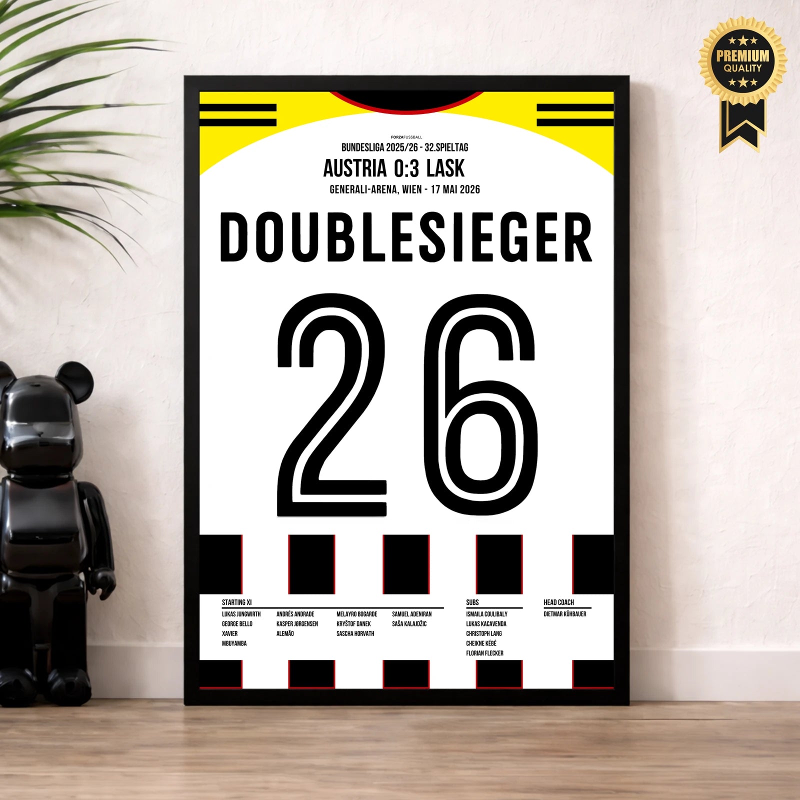 LASK Doublesieger Poster im Wohnzimmer