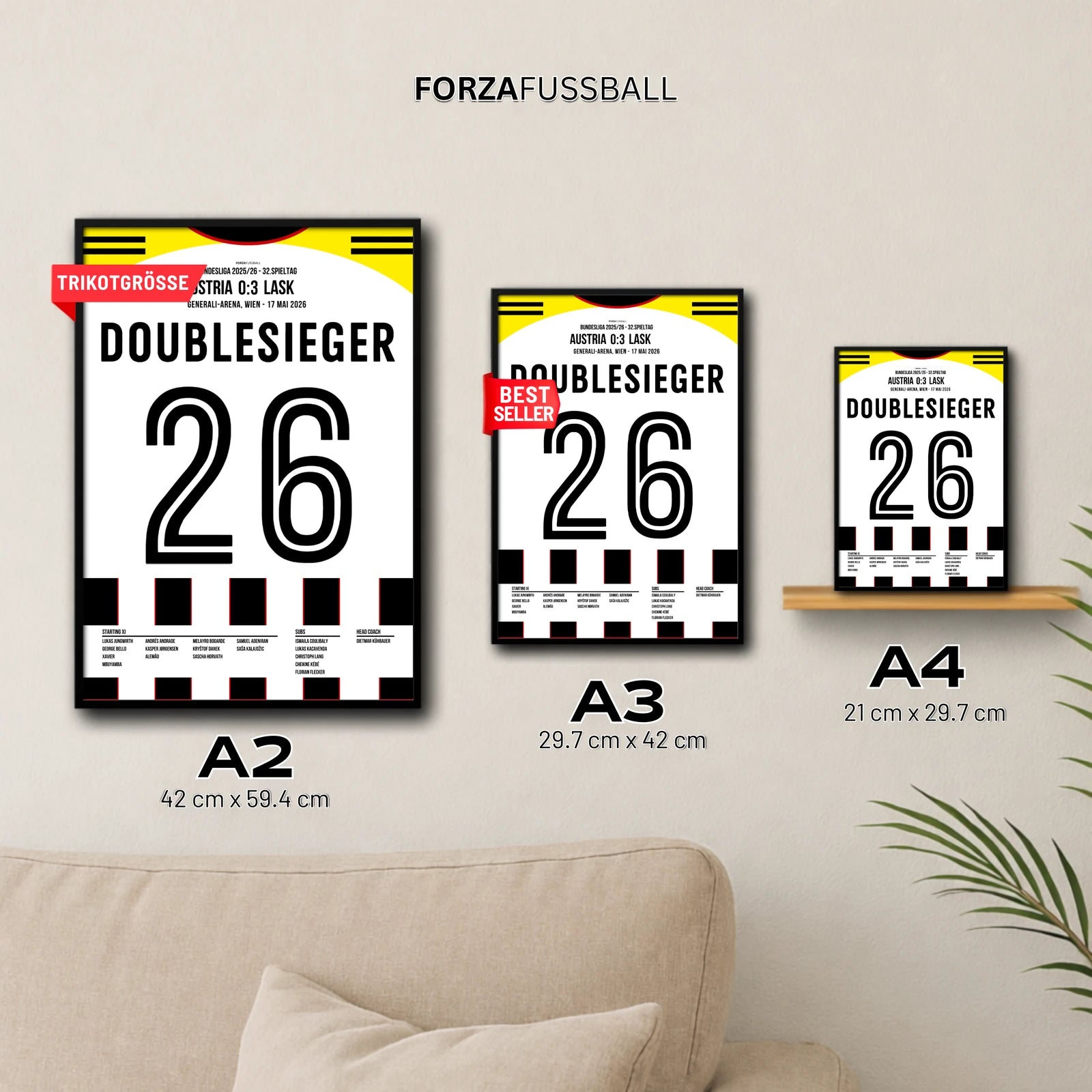 LASK Doublesieger Poster in A2, A3 und A4