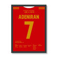 Adeniran LASK Poster – 5:1 gegen Celtic, schwarzer Rahmen