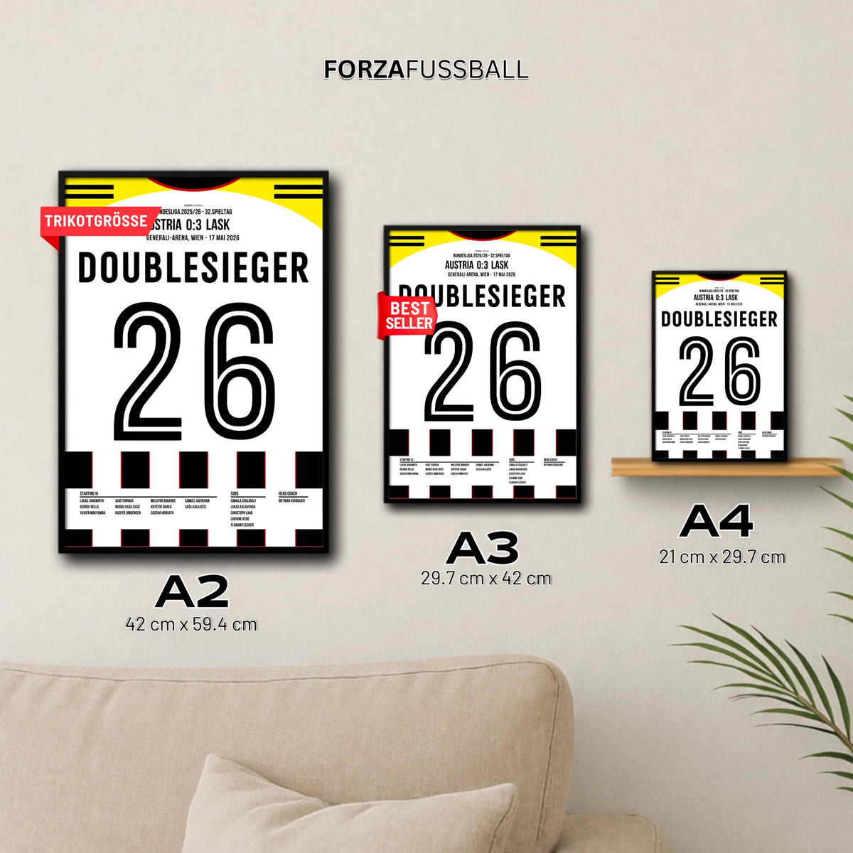 LASK Doublesieger Poster in A2, A3 und A4