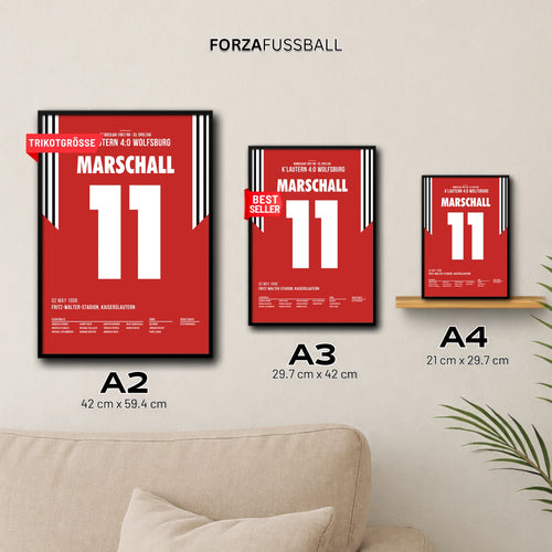 Marschall 11 Poster in A2, A3 und A4 im Groessenvergleich