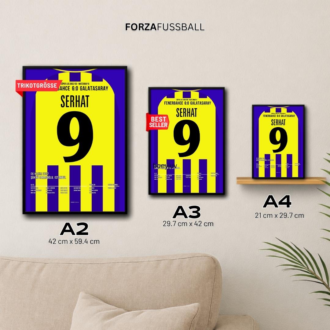 Serhat Akin´s Doppelpack beim 6:0 Derbysieg vs Gala Fußball Poster mit Rahmen