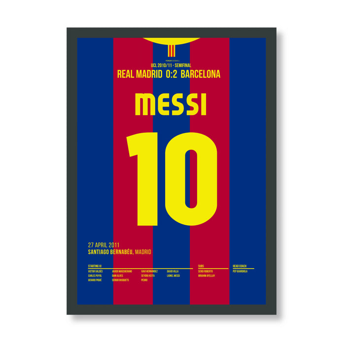 Messi's solo goal after an assist from Busquets in the UCL Clasico