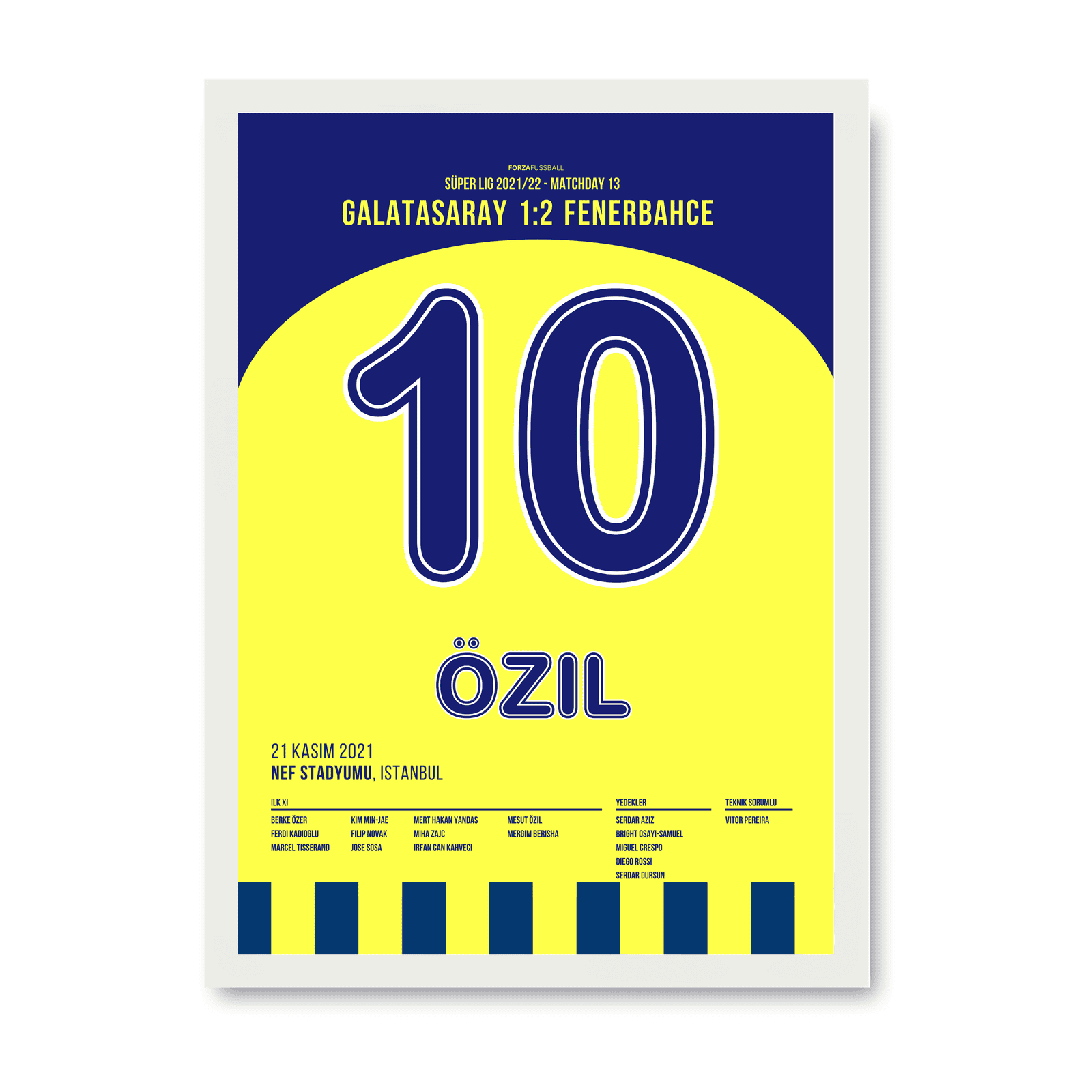 Mesut Özil wird zum Derbyhero gegen Gala Fußball Poster mit Rahmen