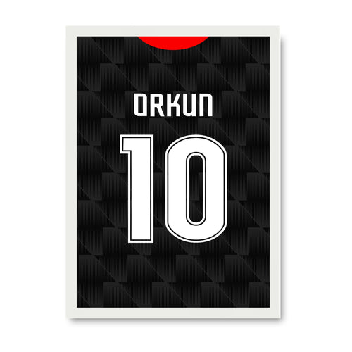 Orkun Kökcü Besiktas Poster mit weissem Rahmen