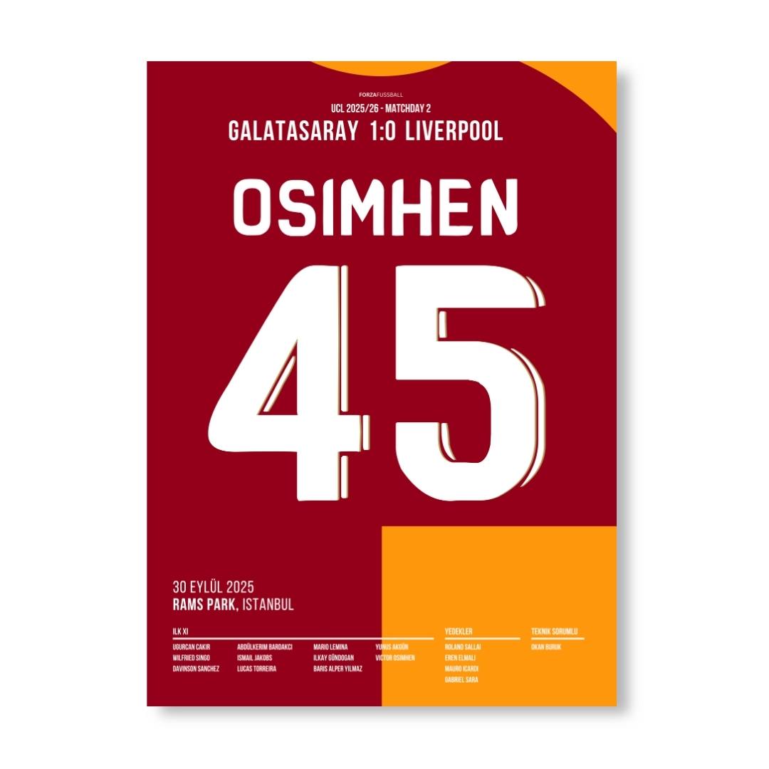 Osimhen wird zum Matchwinner gegen Liverpool Fußball Poster mit Rahmen