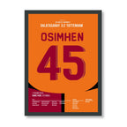 Osimhen´s Doppelpack gegen Tottenham Fußball Poster mit Rahmen