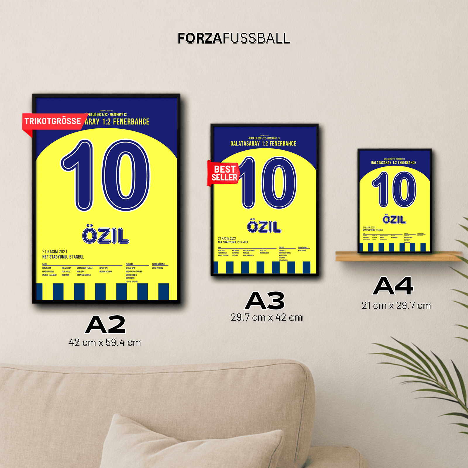 Mesut Özil wird zum Derbyhero gegen Gala Fußball Poster mit Rahmen