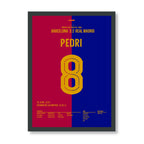 Pedri mit Traumtor im Copa Finale gegen Real Madrid Fußball Poster mit Rahmen