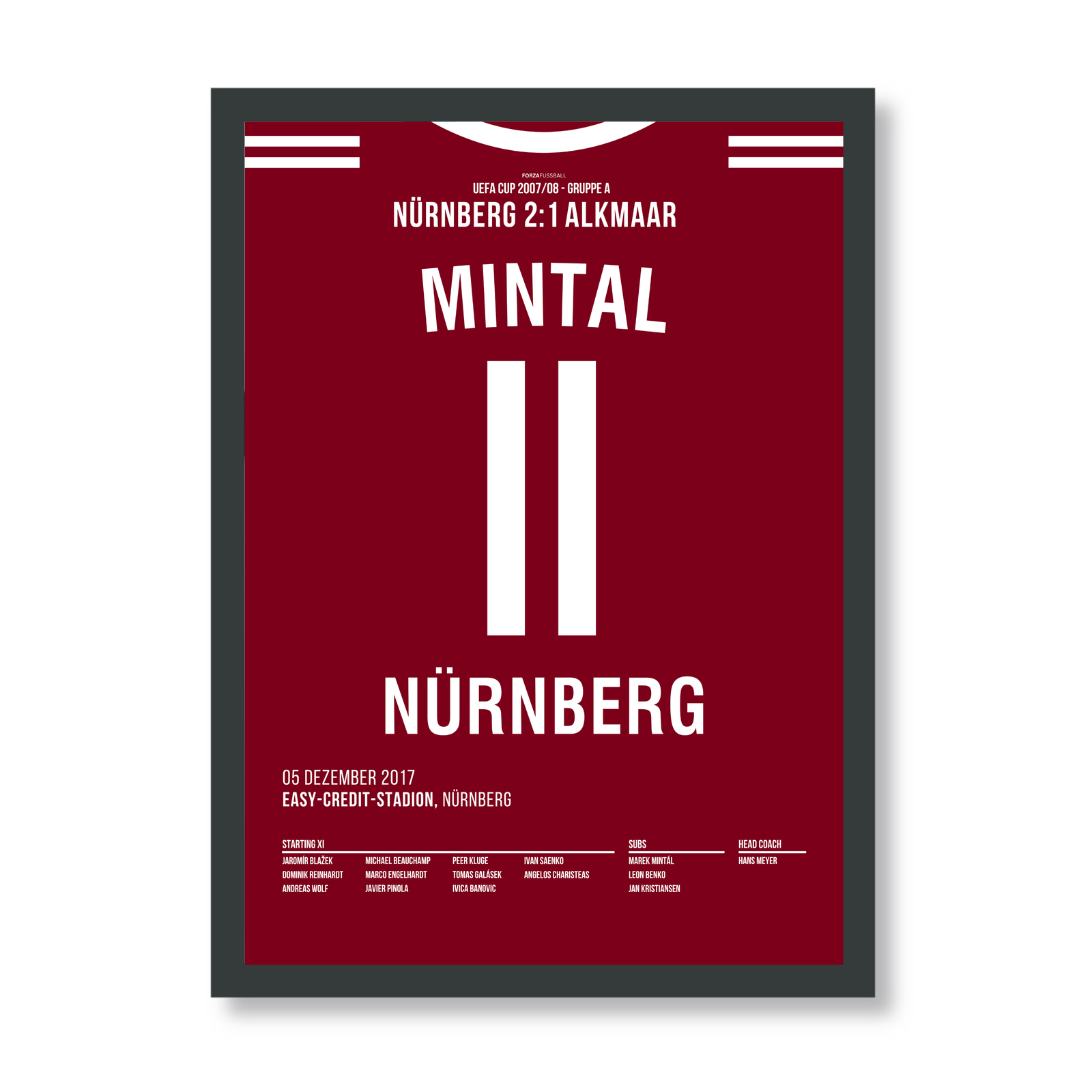 Marek Mintal dreht das UEFA Cup Spiel gegen Alkmaar 2007
