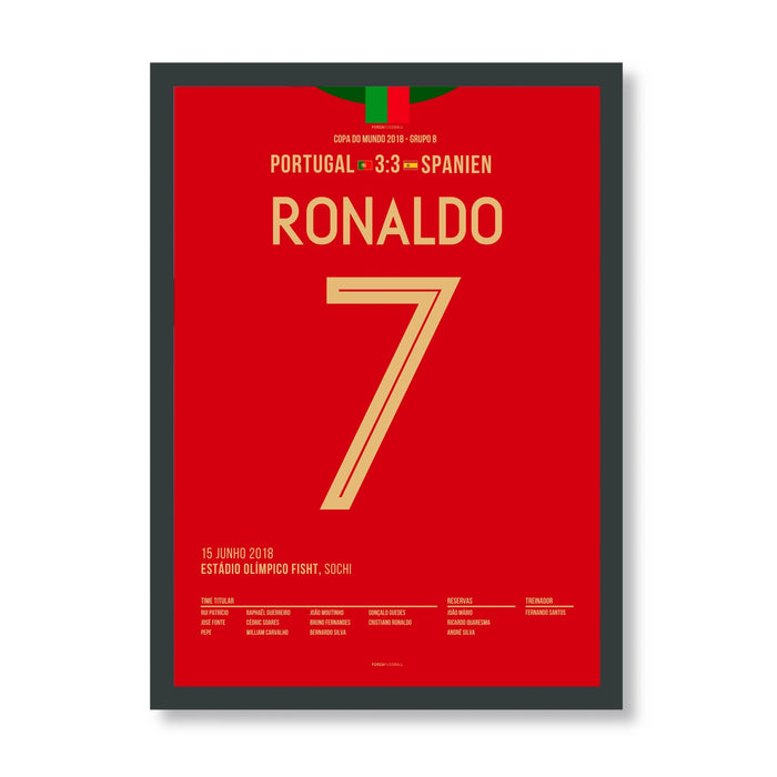Ronaldo with a hat-trick against Spain at the 2018 World Cup