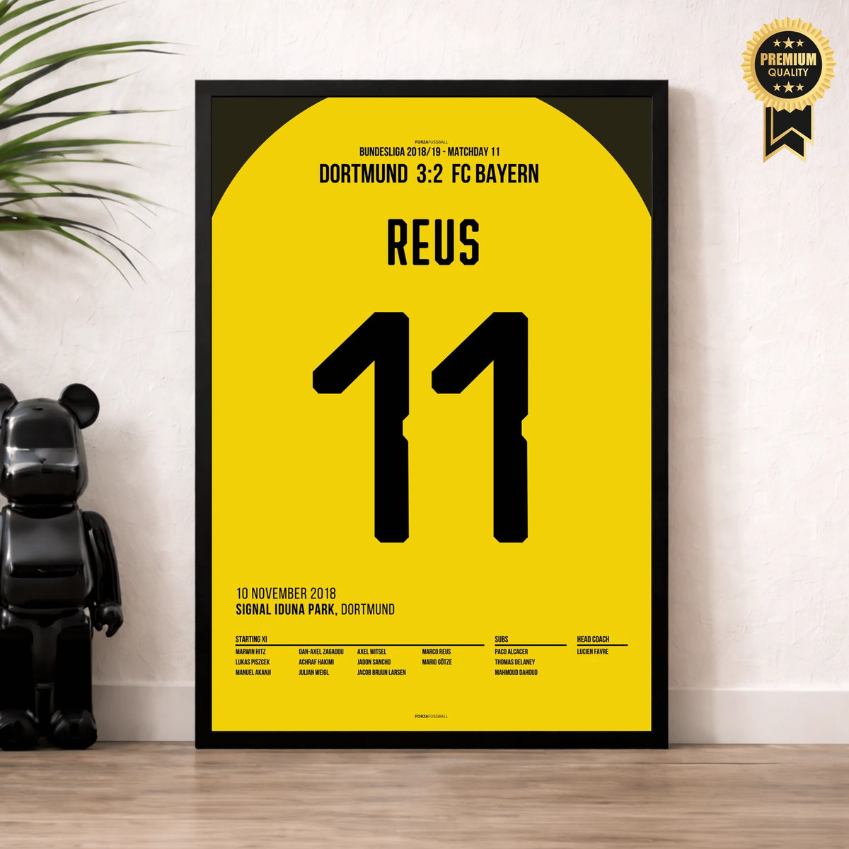 Marco Reus Dortmund Poster – Tor gegen Bayern, im Wohnzimmer
