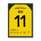 Marco Reus Dortmund Poster – Tor gegen Bayern, schwarzer Rahmen