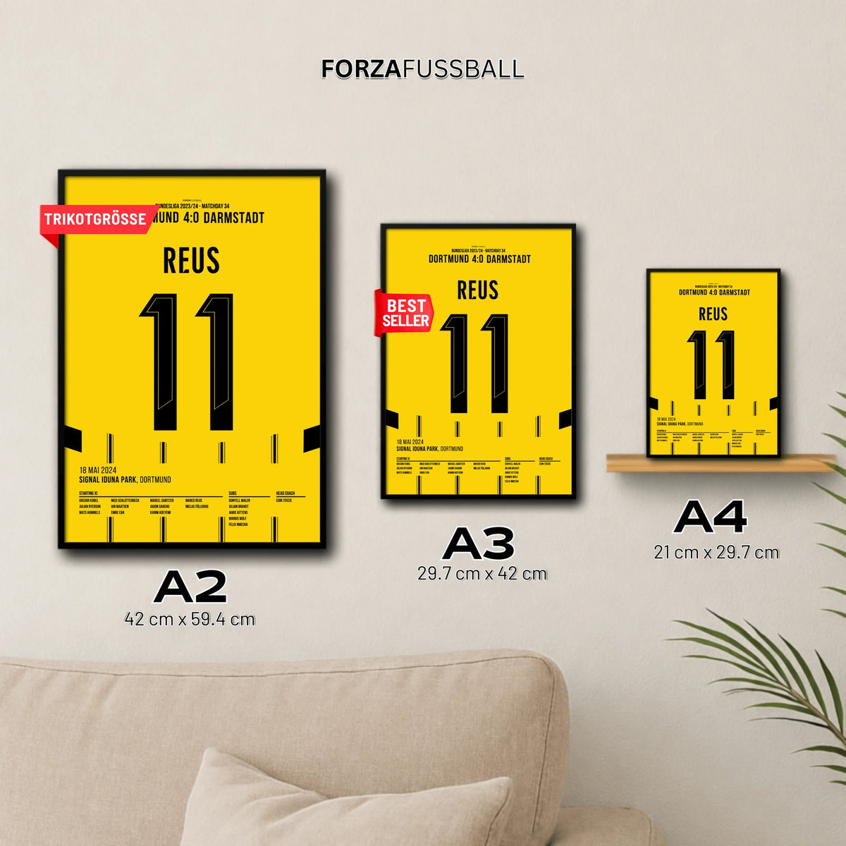 Marco Reus Dortmund Poster – letztes Heimspiel für den BVB, in A2, A3 und A4