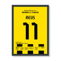 Marco Reus Dortmund Poster – Spiel seines Lebens gegen Malaga, schwarzer Rahmen