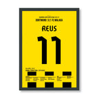 Marco Reus Dortmund Poster – Spiel seines Lebens gegen Malaga, schwarzer Rahmen