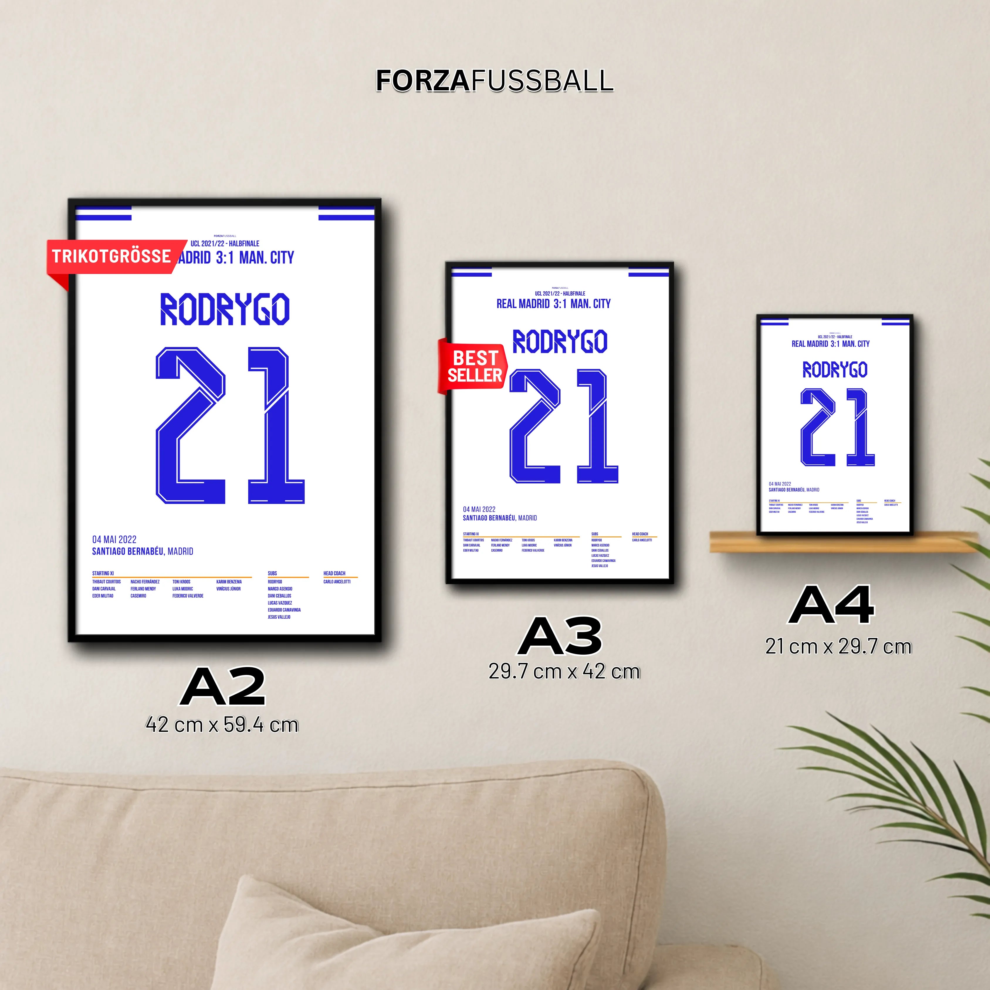 Rodrygo dreht das Spiel gegen Man City in 2 Minuten Fußball Poster mit Rahmen