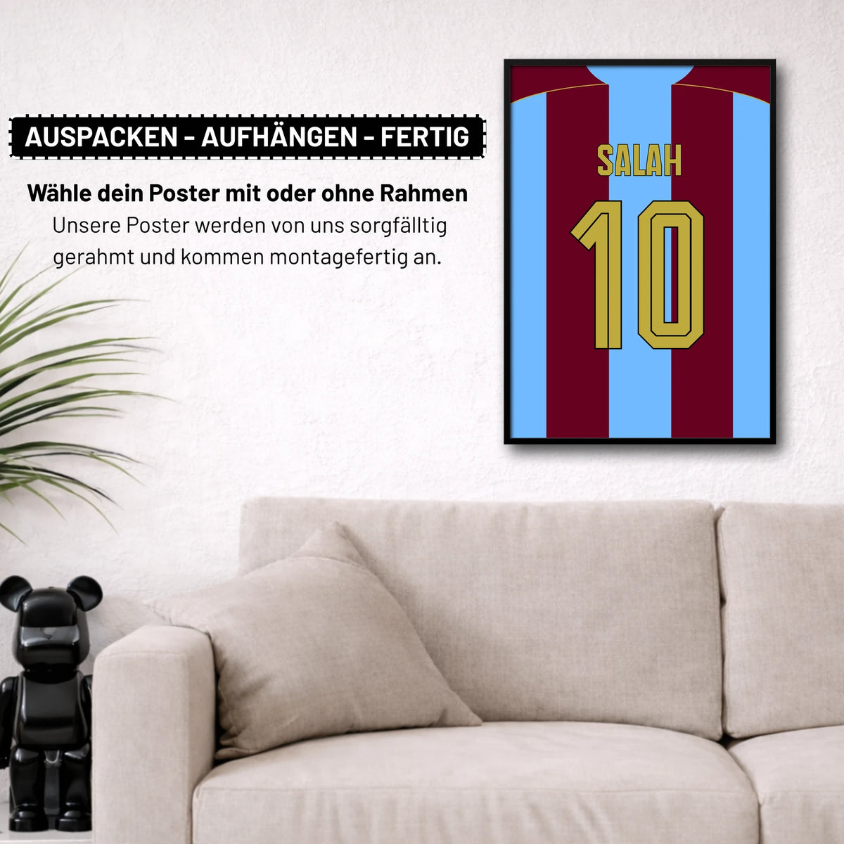 Poster kommt fertig gerahmt und montagefertig an