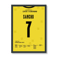 Jadon Sancho Dortmund Poster – Doppelpack zum DFB-Pokal-Sieg, schwarzer Rahmen