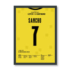 Jadon Sancho Dortmund Poster – Doppelpack zum DFB-Pokal-Sieg, schwarzer Rahmen