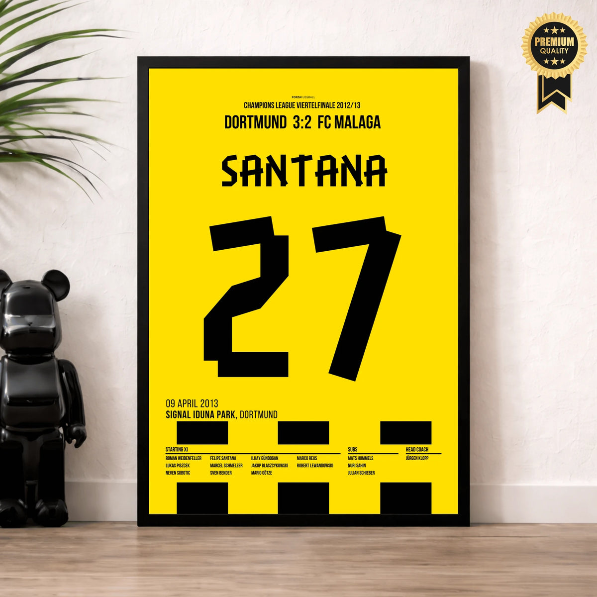 Felipe Santana Dortmund Poster – Siegtreffer gegen Malaga, im Wohnzimmer