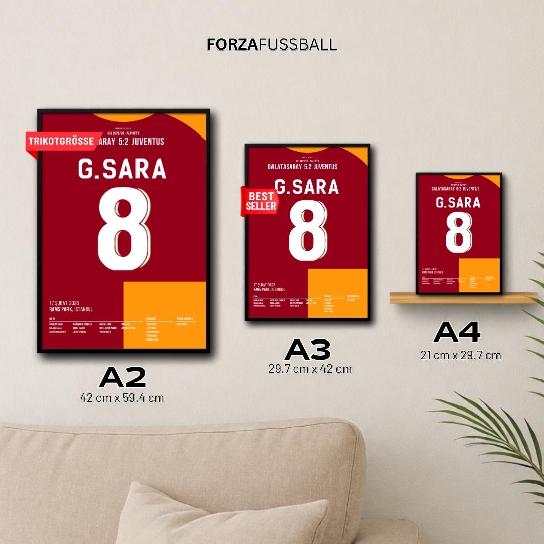 Gabriel Sara wird zum MVP beim 5:2 gegen Juve Fußball Poster mit Rahmen